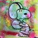 Peinture Snoopy dreaming par Kikayou | Tableau Pop-art Icones Pop Graffiti Acrylique Collage