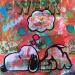 Peinture Snoopy dreaming par Kikayou | Tableau Pop-art Icones Pop Graffiti Acrylique Collage