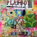 Peinture Snoopy reporter par Kikayou | Tableau Pop-art Icones Pop Graffiti Acrylique Collage