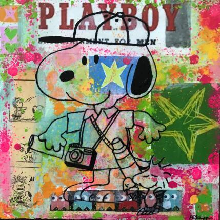 Peinture Snoopy reporter par Kikayou | Tableau Pop-art Acrylique, Collage, Graffiti Icones Pop