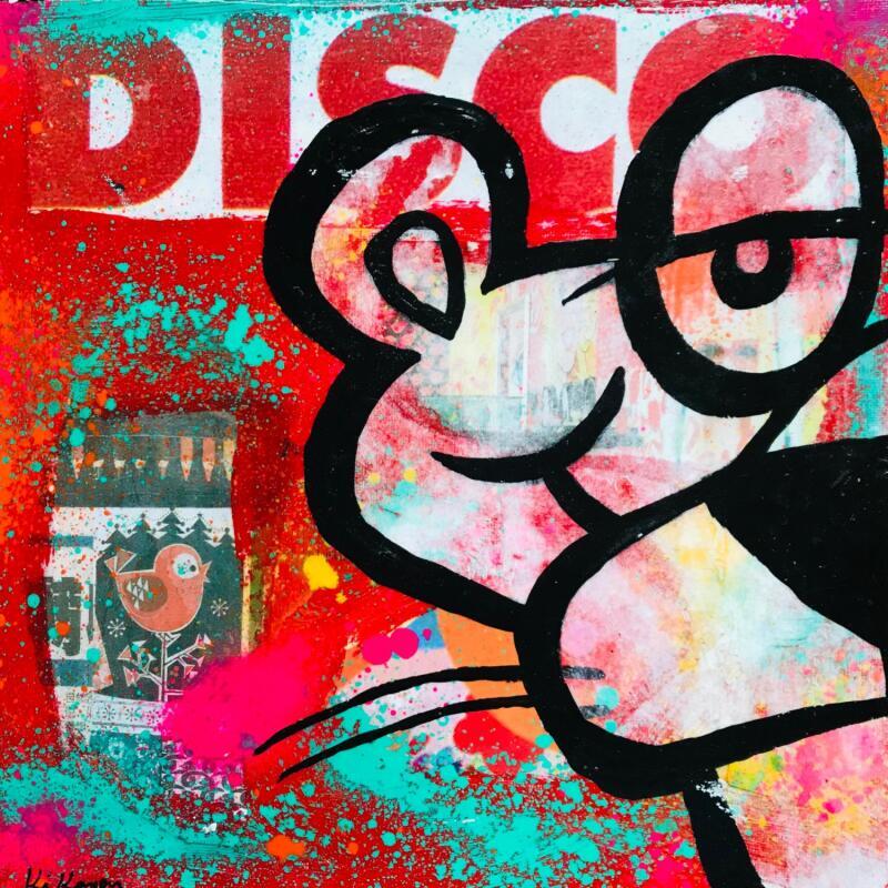 Gemälde Pink panthere von Kikayou | Gemälde Pop-Art Pop-Ikonen Graffiti Acryl Collage