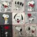 Painting Snoopy love by 9 by Kikayou | Painting Pop-art Pop icons Graffiti Acrylic Gluing
