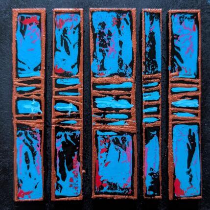 Painting Bc5 impression cuivre bleu rouge by Langeron Luc | Painting Subject matter Acrylic, Resin, Wood