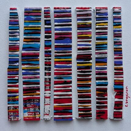 Painting Bc7 fine rouge bleu blanc by Langeron Luc | Painting Subject matter Acrylic, Resin, Wood Pop icons