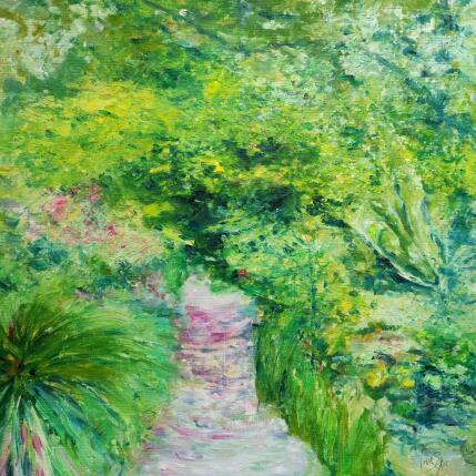 Painting L'allée rose by Levesque Emmanuelle | Painting Oil
