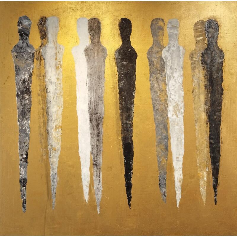 Painting Les amis de Midas by Rocco Sophie | Painting Raw art Acrylic Gluing Sand