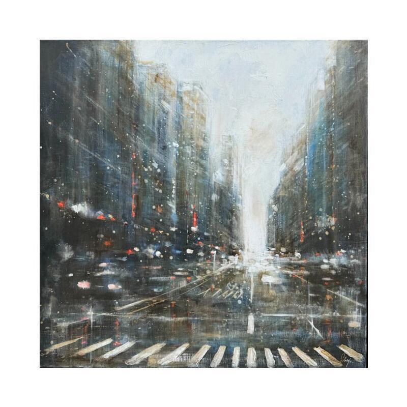 Gemälde Blue City von Solveiga | Gemälde Acryl