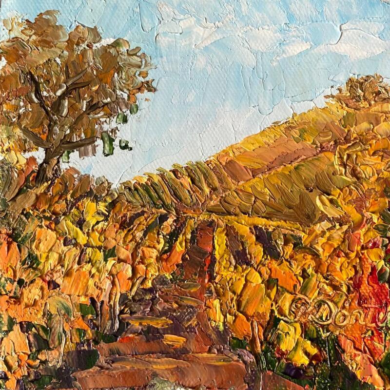 Peinture Les vignes en automne  par Dontu Patricia | Tableau Figuratif Huile