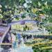 Painting Le pont sur le lac en été by Dontu Patricia | Painting Figurative Oil