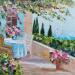 Painting La terrasse au bord de la mer by Dontu Patricia | Painting Figurative Oil
