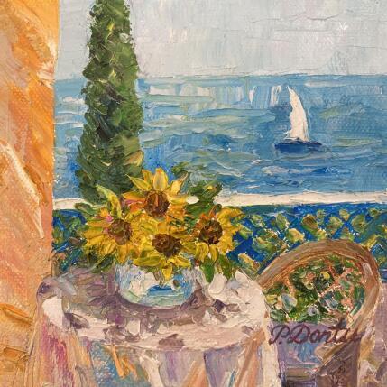 Peinture La table romantique sur le balcon par Dontu Patricia | Tableau Figuratif Huile