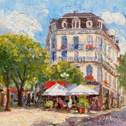 Peinture La maison de la Forestine, l'ambiance du centre ville de Bourges par Dontu Patricia | Tableau Figuratif Huile