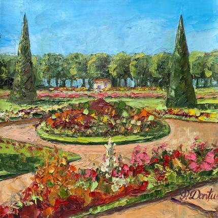 Peinture Le jardin fleurie à Bourges  par Dontu Patricia | Tableau Figuratif Huile