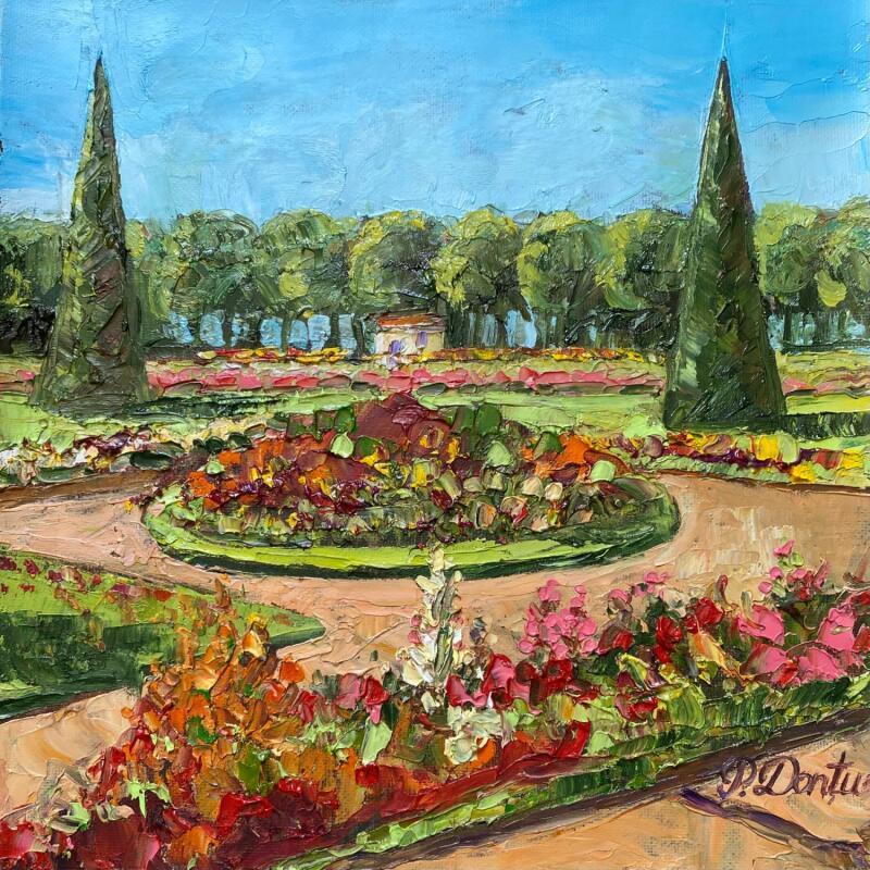 Gemälde Le jardin fleurie à Bourges  von Dontu Patricia | Gemälde Figurativ Öl