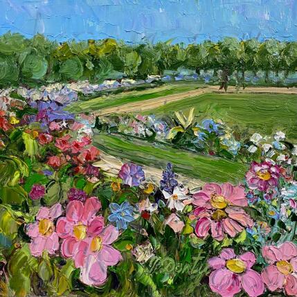 Peinture Les fleurs de pré dans le parc par Dontu Patricia | Tableau Figuratif Huile
