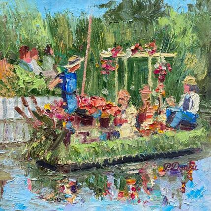 Painting La fête de marais de Bourges en barque by Dontu Patricia | Painting Figurative Oil Pop icons