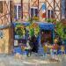 Painting Le petit déjeuner à Bourges  by Dontu Patricia | Painting Figurative Oil