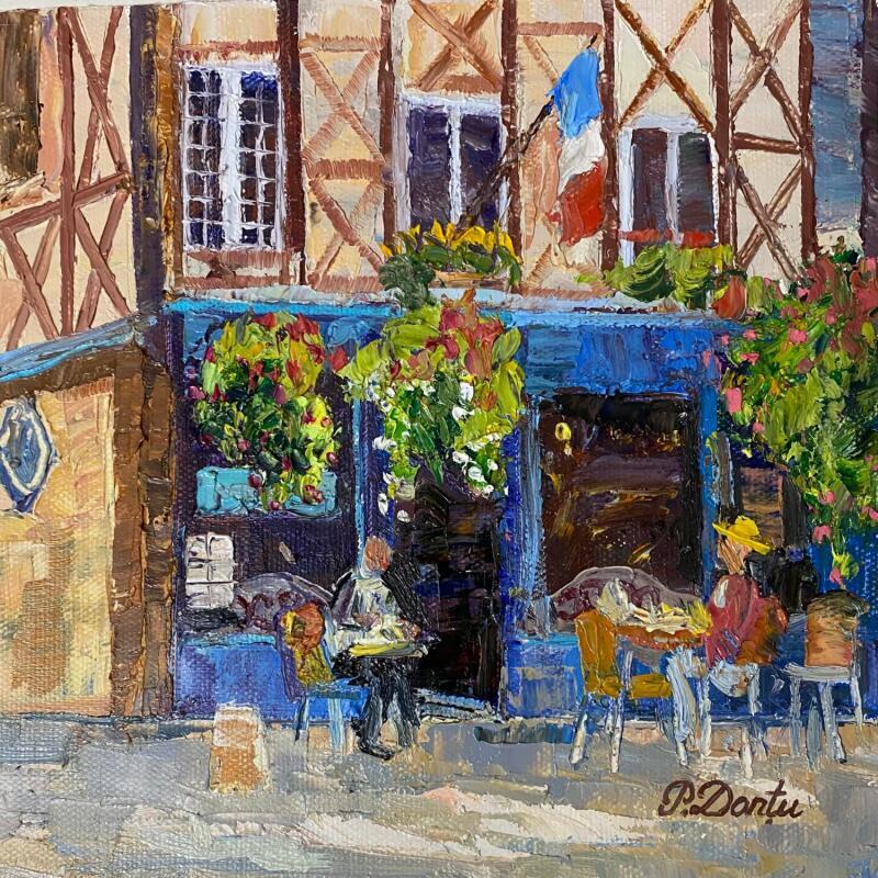 Painting Le petit déjeuner à Bourges  by Dontu Patricia | Painting Figurative Oil