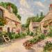 Painting Les maisons du village by Dontu Patricia | Painting Figurative Oil