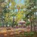 Peinture Le parc en automne, le manège.  par Dontu Patricia | Tableau Figuratif Huile