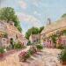 Painting L' ambiance du village au près de Bourges, Apremont-sur Allier by Dontu Patricia | Painting Figurative Oil