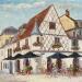 Peinture La terrasse du café en centre ville de Bourges  par Dontu Patricia | Tableau Figuratif Huile