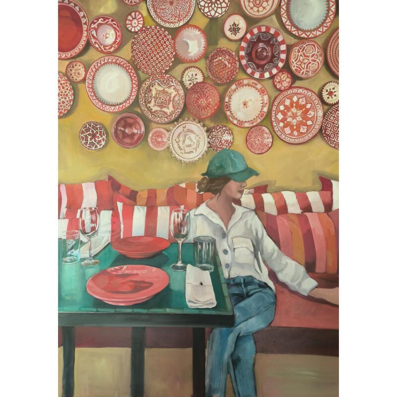 Pintura Marrakech inspiration restaurant por Lorene Perez | Pintura Figurativo Life style Aceite