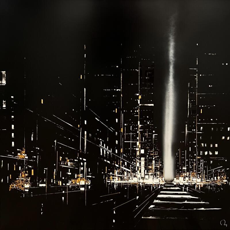 Peinture We Own the Night par Rey Julien | Tableau Figuratif Feuille d'or