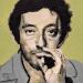 Peinture Serge Gainsbourg par G.C.Popartist | Tableau Pop-art Musique Cinéma Icones Pop Huile Collage