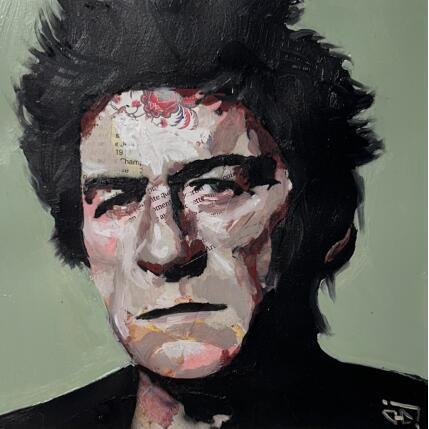 Gemälde Hubert-Félix Thiéfaine von G.C.Popartist | Gemälde Pop-Art Collage, Öl Musik, Pop-Ikonen, Porträt