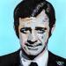 Peinture Jean Paul Belmondo par G.C.Popartist | Tableau Pop-art Portraits Cinéma Icones Pop Huile Collage