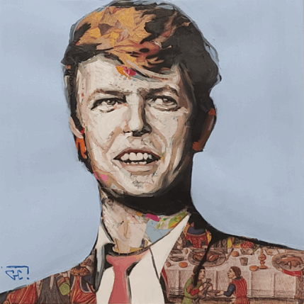 Peinture David Bowie par G.C.Popartist | Tableau Pop-art Acrylique, Collage, Graffiti Icones Pop