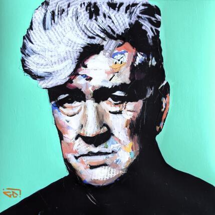 Peinture David Lynch par G.C.Popartist | Tableau Pop-art Acrylique, Collage, Graffiti Icones Pop