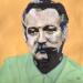 Peinture Georges Brassens par G.C.Popartist | Tableau Pop-art Portraits Musique Icones Pop Huile Collage