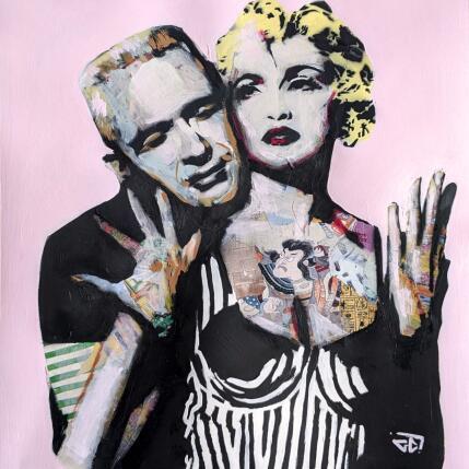 Painting Jean-Paul Gauthier et Madonna by G.C.Popartist | Painting Pop-art Gluing, Oil Mode, Pop icons, Portrait