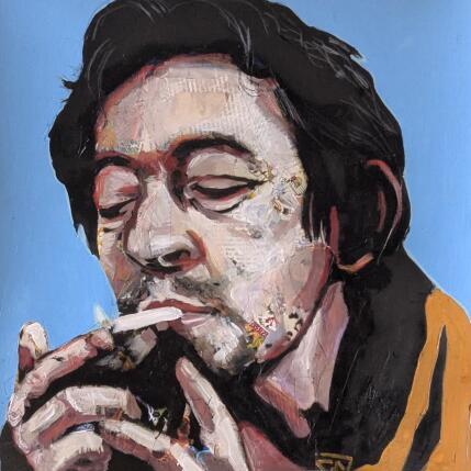 Peinture Serge Gainsbourg par G.C.Popartist | Tableau Pop-art Collage, Huile Icones Pop, Musique, Portraits