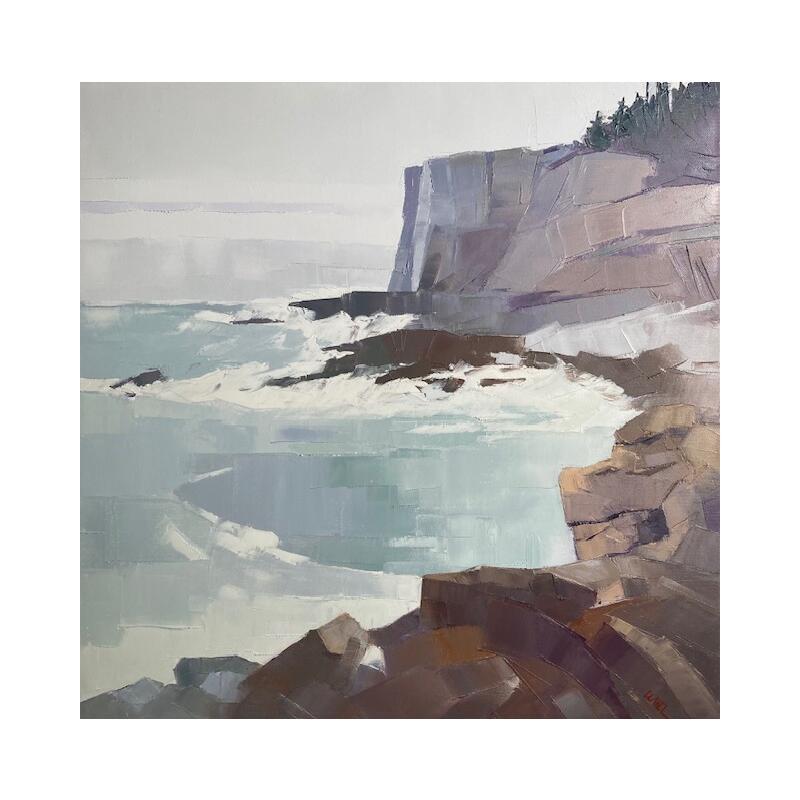 Painting Falaises by Clavel Pier-Marion | Painting Impressionism Landscapes Wood Oil