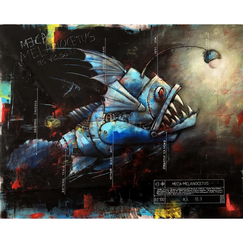 Painting Meca Melanocetus by Doudoudidon | Painting Raw art Acrylic