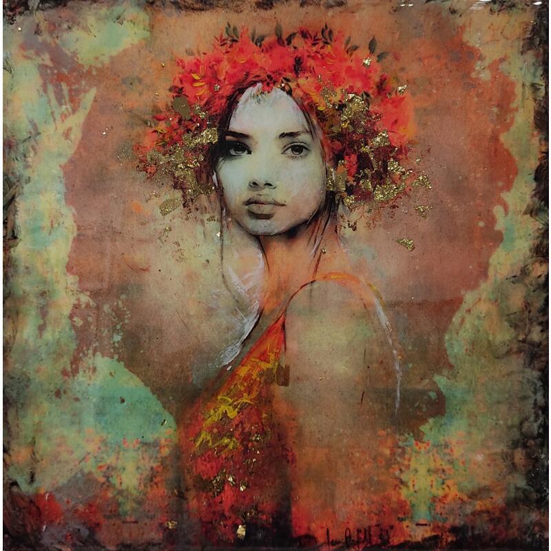 Painting Fuego by Bofill Laura | Painting Figurative Portrait Acrylic Resin