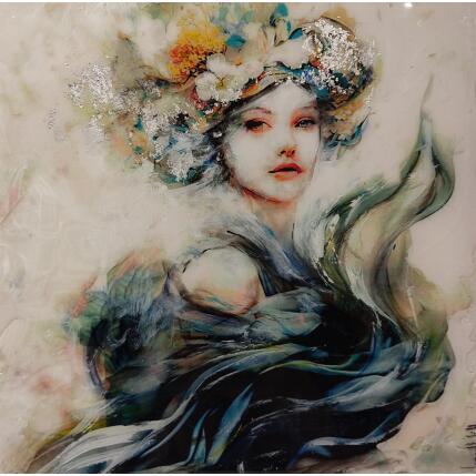 Painting Flotando by Bofill Laura | Painting Figurative Acrylic, Resin Portrait
