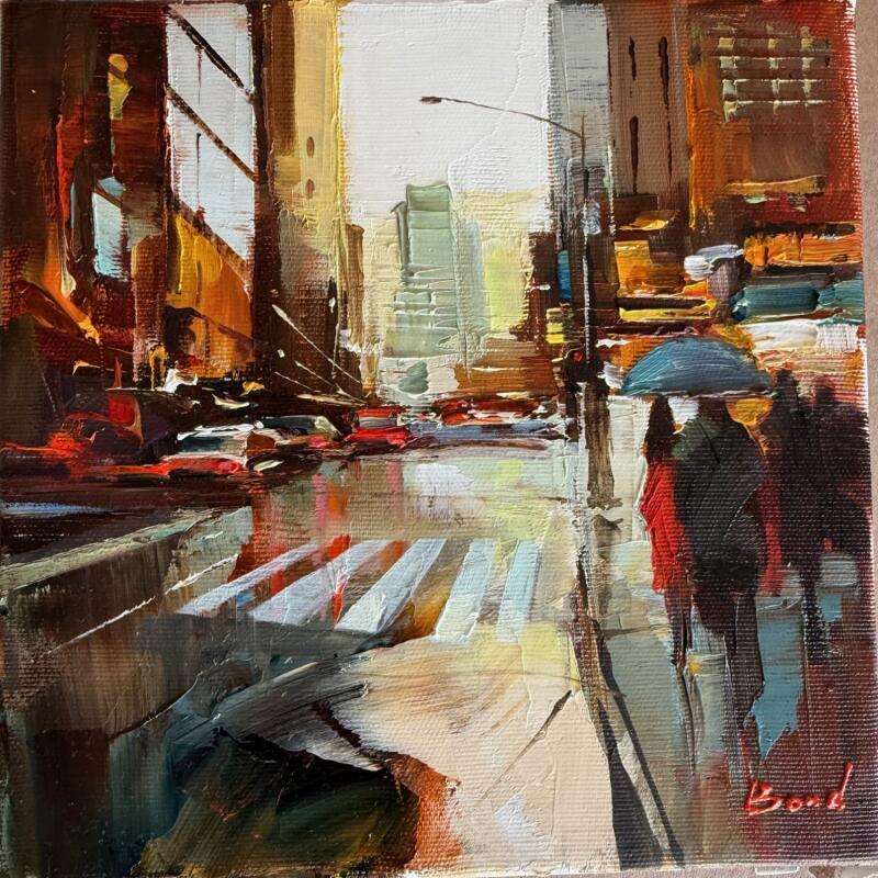 Peinture Strangers in the rhythm of light par Bond Tetiana | Tableau Figuratif Huile