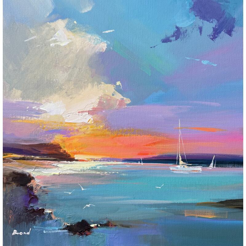 Peinture The sun leaving a kiss on the water  par Bond Tetiana | Tableau Figuratif Huile