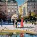 Peinture Beneath the Paris Sun par Xanlar | Tableau Impressionnisme Urbain Architecture Huile