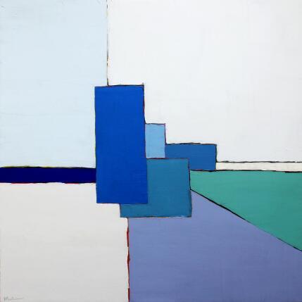 Painting Univers bleu by Marteau Frederique | Painting Abstract Oil Landscapes