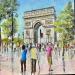 Pintura L Arc de Triomphe por Lallemand Yves | Pintura Figurativo Urbano Acrílico