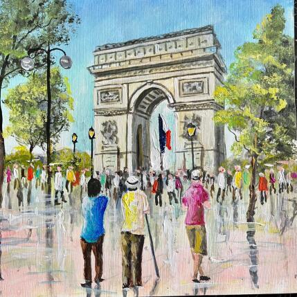 Peinture L Arc de Triomphe par Lallemand Yves | Tableau Figuratif Acrylique Urbain