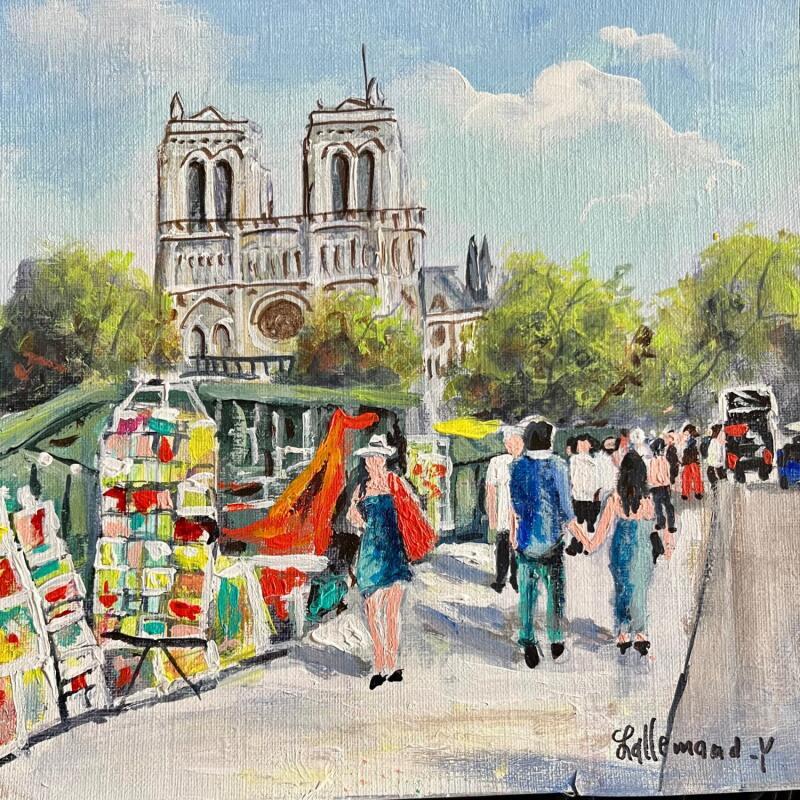 Peinture Les bouquinistes par Lallemand Yves | Tableau Figuratif Urbain Acrylique