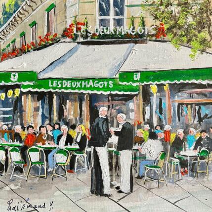Peinture Les Deux  Magots par Lallemand Yves | Tableau Figuratif Acrylique Urbain