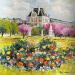 Peinture Jardin des Tuileries  par Lallemand Yves | Tableau Figuratif Urbain Acrylique