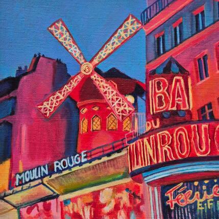 Peinture L'icone rouge de Paris par Emma Fischer | Tableau Figuratif Acrylique Architecture, Urbain